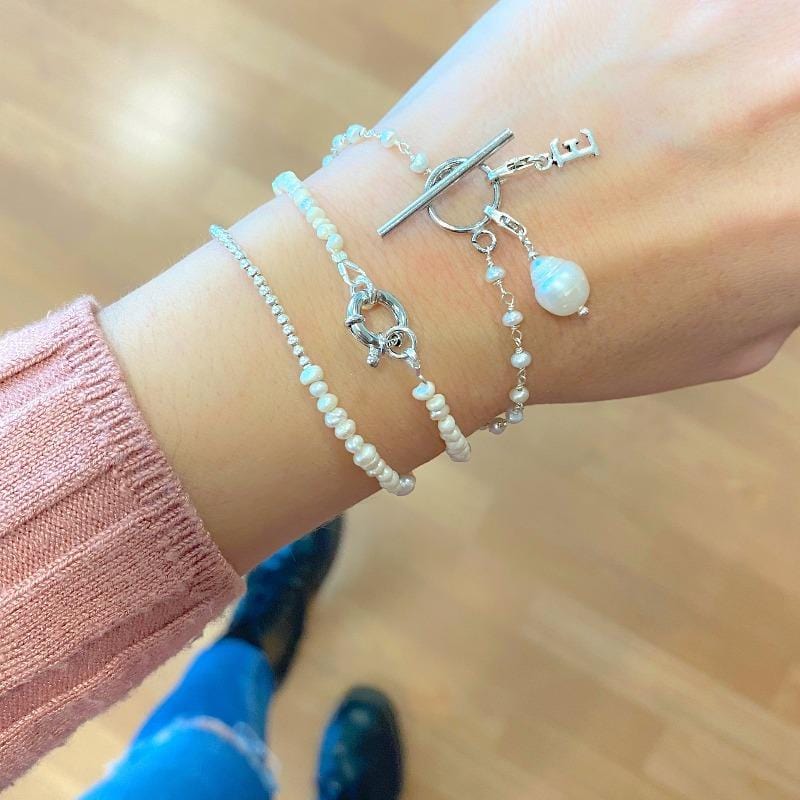 Pulsera Aledis Pearl Silver